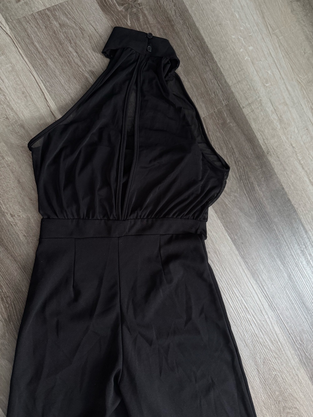 Fashion Nova Black High-Neck Wide-Leg Jumpsuit - Picture 5 of 7